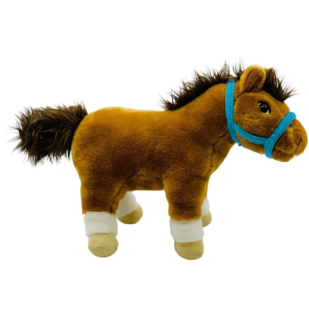 Commonwealth Pony Horse Brown Plush Blue Bridle 2006 Stuffed‎ Animal 10 inch